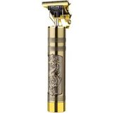 Ledarmy Dalıng DL-122 Profesyonel Saç Sakal Kesme Makinesi Ejderha Desenli, USB Type-C Şarjlı T-Blade Şarjlı Tıraş Makinesi - Gold