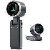 Ledarmy Dijital Göstergeli Katlanabilir Şarjlı El Fanı Siyah 12000 Rpm 5 Kademeli Usb-C Taşınabilir Mini Vantilatör Boyun Askılı Masaüstü Fan