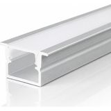 Ledarmy DL1610 Sıva Altı LED Profil 2 Metre 16X10 mm Eloksallı Alüminyum Flanşlı Gömme LED Kanal Opal Kapaklı Mobilya ve Alçıpan Aydınlatma - Gümüş