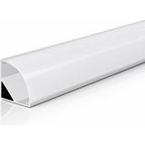 Ledarmy DL1616 Köşe LED Profil 2 Metre 16X16 mm 45° Eloksallı Alüminyum Kavisli Opal Difüzörlü Sıva Üstü Şerit LED Kanalı - Gümüş