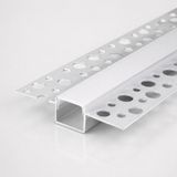 Ledarmy DL208 Trimless LED Profil Sıva Altı 2 Metre 13X20 mm Alüminyum Delikli Kanatlı Gömme LED Kanal Alçıpan Gizli Aydınlatma - Gümüş
