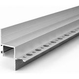 Ledarmy DL3039 Sıva Altı Trimless LED Profil 2 Metre 30X39 mm Alüminyum Gömme Lineer LED Kanal Opal Difüzörlü Alçıpan Duvar Yıkama Gizli Aydınlatma Profili - Gümüş