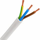 Ledarmy Elektrik Kablosu 3x1.5 mm TTR Kablo 20m Bakır İletkenli Yüksek Performans - Beyaz