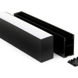 Ledarmy LED Kanal Alüminyum Profil Siyah 1 Metre 34x63mm Linear Opak Pleksi Kapak Plastik Yan Kapak Sarkıt LED Kasa 15474