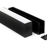 Ledarmy LED Kanal Alüminyum Profil Siyah 1 Metre 34x63mm Linear Opak Pleksi Kapak Plastik Yan Kapak Sarkıt LED Kasa 15474
