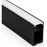 Ledarmy LED Kanal Profil Alüminyum Siyah Kasa 1 Metre 50x80mm Linear Opak Pleksi Yan Kapak Sarkıt LED Kasa 7909