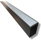 Ledarmy LED Kanal Profil Alüminyum Siyah Kasa 2 Metre 50x80mm Linear Opak Pleksi Yan Kapak Sarkıt LED Kasa 7909 - Gümüş