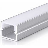 Ledarmy Sıva Üstü Alüminyum LED Profil 2 Metre 12X10 mm U Kanal Opal Difüzörlü Şerit LED Kanalı DL1210 - Gümüş