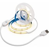 Ledarmy USB COB LED Şerit 3 Metre 5V 3500K Gün Işığı Dokunmatik Dimmerli 320 LED/m Noktasız Aydınlatma IP20 Kesilebilir LED Bant - Beyaz