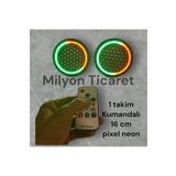 Leddekor 16 Cm Piksel Neon 1 Takım 2 Kapak Kumandalı Midrange Hoparlör Kapağı