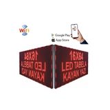 Ledeksis Led Tabela 16x64Cm Çift Taraflı Kırmızı Kayan Yazı Wifi (Telefondan Yazı Değiştirme)