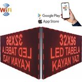 Ledeksis LED Tabela 32X96CM Çift Taraflı Kayan Yazı Wifi (Telefondan Yazı Değiştirme)Kırmızı