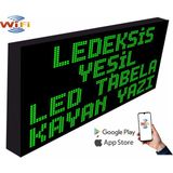 Ledeksis LED Tabela Kayan YAZI16X32CM Yeşil Tek Taraflı Wifi (Telefondan Yazılar Değiştirilebilir)