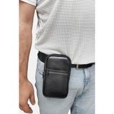 Lederax Hakiki Deri Kemere Takılan Büyük Boy Telefon Kılıfı LD482 - Siyah - 18 x 10 x 1,5 cm