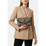 Lederax Kadın Omuz Çantası Clutch Çanta Suni Deri LD631 - Leopar