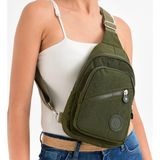 Lederax Ld51 Krinkıl Kumaş Çift Taraf Askılı Göğüs Çantası Bodybag - Haki