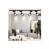Ledim Led Siyah Kasa Beyaz Işık 4 Adet 360 Derece Dönen Led Ray Spot Lamba 1 Metre Raylı Armatür