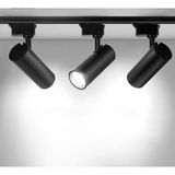 Ledim Siyah Kasa Beyaz Işık 1 Metre Raylı 3'lü 30W LED Ray Spot LED Vitrin Mağaza Armatürü