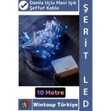#Ledışık Dekoratif Ev Ofis Parti Yılbaşı Vitrin Oda Süsleme 100 Ledli Damla Uçlu 10 Metre Şerit Led