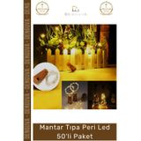 #Ledışık Dekoratif Şişe Süsleme Işığı Günışığı Pilli Esnek Tel Mantar Tıpa Peri Led 50'Li Paket
