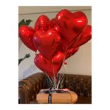 ledison 60 Cm Kırmızı Renk Folyo Kalp Balon 5 Adet
