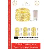 #LedLamba Peri Led Lamba 3 Fonksiyonlu 5 Metre Sarı Işık Dekoratif Yılbaşı Çam Ağacı Ev Süsleme