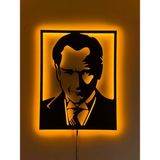 Ledli Işıklı Atatürk Tablo, Ledli Atatürk Portre, Ledli Dekoratif Atatürk Tablo - 55x42
