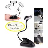 Ledli Klipsli Mini Kitap Okuma Lambası Mandallı Pilli Masa Lambası Kitap Okuma Işığı Akrobat Kıskaçlı