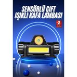 Ledli Şarjlı Kafa Lambası LED Şarjlı Su Geçirmez Kafa Feneri - SO8524-9016 - Çok Renkli