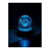 Ledli Usb'li Ahşap Standlı Satürn Kız Temalı Kristal Küre Renkli Rgb Led 3D Oda Masa Ve Gece Lambası