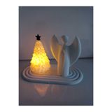 Ledli Yılbaşı Ağacı Ve Melek 2 li Set 12 cm [1 Adet Led Mum Dahildir]
