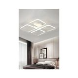 Ledmi Lighting 4 Parça Model Kumandalı LED Tavan Avizesi, 3 Renk Aydınlatmalı, Plafonyer,modern,spor, Salon Avizesi - Beyaz