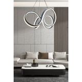 Ledmi Lighting 4lü Spiral Model Siyah LED Avize, 3 Renk Aydınlatmalı, Salon Avizesi, Genç Oda Avizesi, Ofis Avizesi