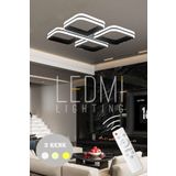 Ledmi Lighting Çift kasa Özel 4 Parça Model Kumandalı Led Tavan Avizesi, 3 Renk Aydınlatmalı, Plafonyer,modern,spor