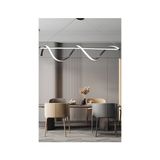 Ledmi Lighting Çubuk Model Siyah Yemek Masa Avizesi, 3 Renk LED Aydınlatmalı, Modern Salon Avizesi,ofis LED Avizesi