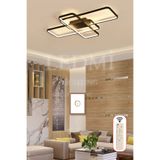 Ledmi Lighting Yüksek Aydınlatmalı Dikdörtgen Siyah Tavan Led Avize,3 Renk Aydınlatma,kumandalı Avize,salon Avizesi