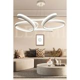 LEDMİ Yüksek Aydınlatmalı Kumandalı Kalın Papatya Model Beyaz Led Avize, 3 Renk Aydınlatma, Salon Avizesi