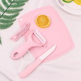 Ledong Shop B Seramik-Pembe Tarzı Şef Çocuklar Için Seramik Mutfak Bıçak Seti Fırın Kesici Doğrama Tahtası Meyve Soyma Sebze Soyucu Bıçaklar (Yurt Dışından) - Meyve ve sebze aletleri - Beyaz