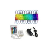 LEDONLİNE 10lu Rgb Akvaryum Led Modül Lamba Aydınlatma Tak Çalıştır Trafolu