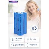 L'eDoren 1300 Mah 3.7 V Şarj Edilebilir AA Kalem Pil Lc 14500 Şarj Edilebilen Kalem Pil 3'lü Lc 14500 x3
