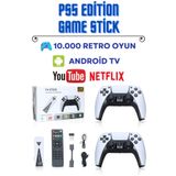 L'edoren 4k Android TV Wifi Kablosuz Çift Kol Retro Oyunlar Game Stick 64gb Hafıza 10000 Oyun Atari