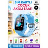 L'edoren Akıllı Çocuk Saati Uyumlu Sim Kartlı ve Lbs Konum Özellikli Kayıtlı Sesli Görüşme Canlı Takip - Açık Mavi
