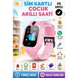 L'edoren Akıllı Çocuk Saati Uyumlu Sim Kartlı ve Lbs Konum Özellikli Kayıtlı Sesli Görüşme Canlı Takip - Açık Pembe
