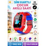 L'edoren Akıllı Çocuk Saati Uyumlu Sim Kartlı ve Lbs Konum Özellikli Kayıtlı Sesli Görüşme Canlı Takip - Mavi - Kırmızı