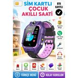 L'edoren Akıllı Çocuk Saati Uyumlu Sim Kartlı ve Lbs Konum Özellikli Kayıtlı Sesli Görüşme Canlı Takip - Mor - Pembe