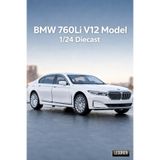 L'eDoren Beyaz Renkli Bmw The7 Xdrive 760li v12 1/24 Diecast Koleksiyon Maket Model Araba CHE ZHİ BEYAZ ile uyumlu