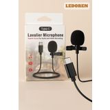 L'eDoren Cep Telefonu Mini Klipsli Mikrofon Type-c Uyumlu Kablo Uçlu Yaka Mikrofonu Samsung Ios Huawei Lg