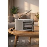 L'eDoren Gri NS-8153 Taşınabilir Pilli Cep Radyosu Deprem Çantası Radyosu Am Fm SW-1-6 8 Bandlı Mini Radyo