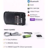 L'edoren ICF8BT Bluetooth’lu Şarjlı Cep Radyosu | Fm Am Sw | USB Tf Kart | Acil Durum & Deprem Radyosu