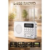 L'edoren L-938 Dijital Ekranlı Şarjlı Taşınabilir Radyo USB Tf Sd 3,5mm Jack Destekli Cep Radyosu